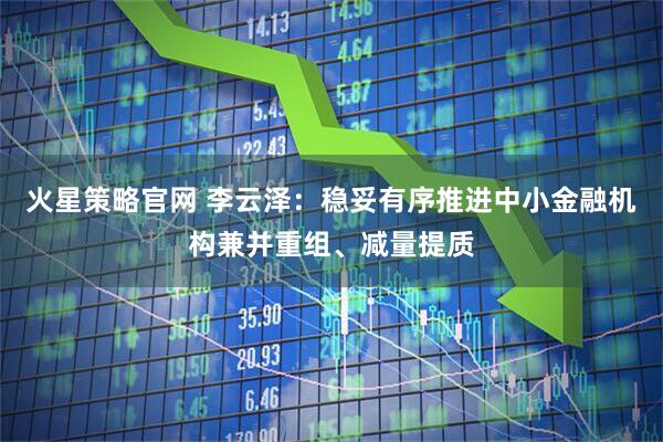 火星策略官网 李云泽：稳妥有序推进中小金融机构兼并重组、减量提质